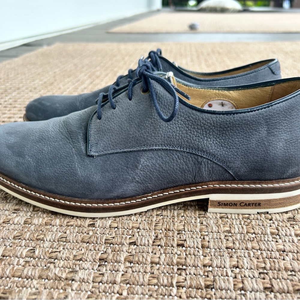 Men's Blue Leather Shoes